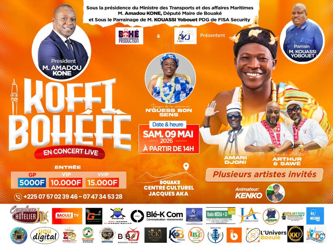 Koffi Bohéfè en concert au Centre culturel Jacques Aka : la fierté baoulé à l’honneur à Bouaké